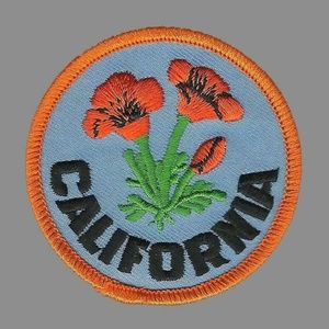 California Poppy State Flower Patch Iron On 2 Inch
